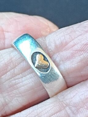 Sterling Silver W/14kt Heart Accent Band Ring